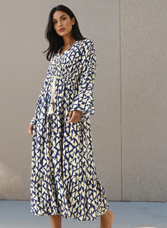 سبلاش فيڤ فستان قفطان نسائي مطبوع من الفيسكوز - Image 2