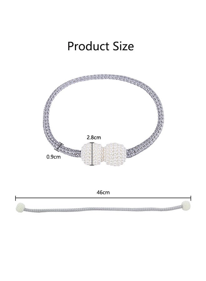 8 قطع من أربطة الستائر المغناطيسية بتصميم اللؤلؤ، حامل ستائر مغناطيسي، ستائر منزلية أنيقة، أربطة ستائر النوافذ، لؤلؤ مغناطيسي قوي، أربطة أشرطة كروية، رمادي - Image 5