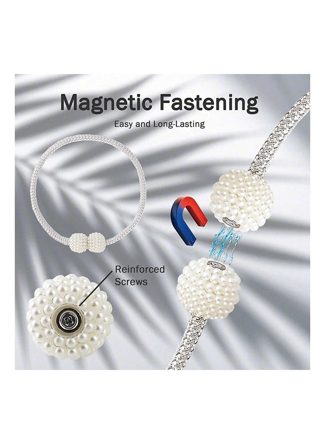 8 قطع من أربطة الستائر المغناطيسية بتصميم اللؤلؤ، حامل ستائر مغناطيسي، ستائر منزلية أنيقة، أربطة ستائر النوافذ، لؤلؤ مغناطيسي قوي، أربطة أشرطة كروية، رمادي - Image 3
