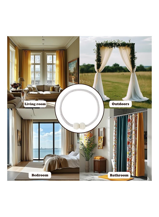 8 قطع من أربطة الستائر المغناطيسية بتصميم اللؤلؤ، حامل ستائر مغناطيسي، ستائر منزلية أنيقة، أربطة ستائر النوافذ، لؤلؤ مغناطيسي قوي، أربطة أشرطة كروية، رمادي - Image 4