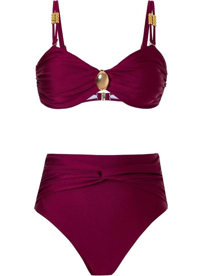 Y&D Women's One Piece Swimsuit with Cover up Set Beach Wrap Skirt Retro Bikini Set Two Piece Bathing Suit with Cover up - Image 2