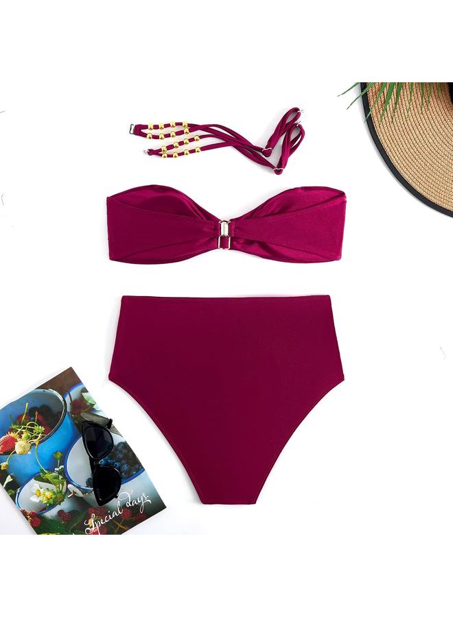 Y&D Women's One Piece Swimsuit with Cover up Set Beach Wrap Skirt Retro Bikini Set Two Piece Bathing Suit with Cover up - Image 5