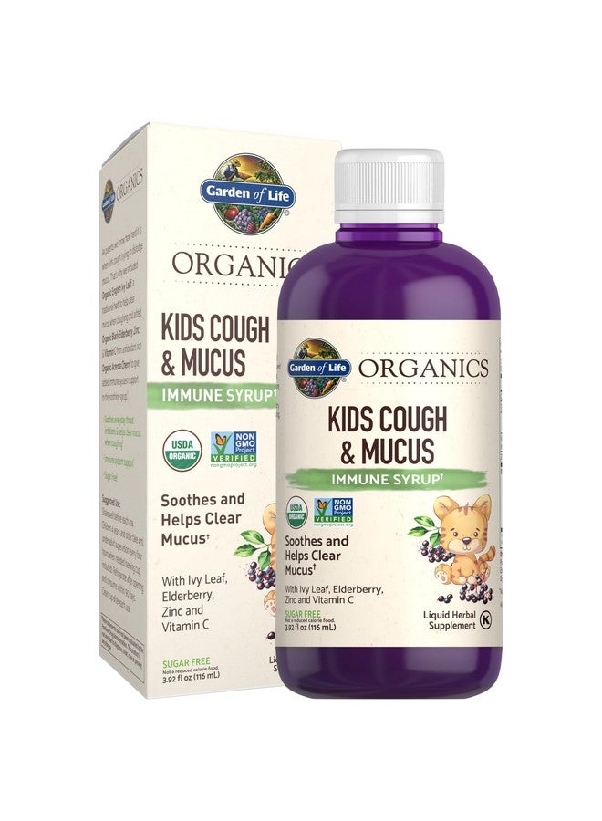 Garden of Life Garden of Life Organics Elderberry & Zinc for Children's Immune Support, Kids Cough & Mucus Immune Syrup with Ivy Leaf, Vitamin C and Echinacea, Alcohol-Free, No Added Sugars, 3.92 fl oz  - Image 1