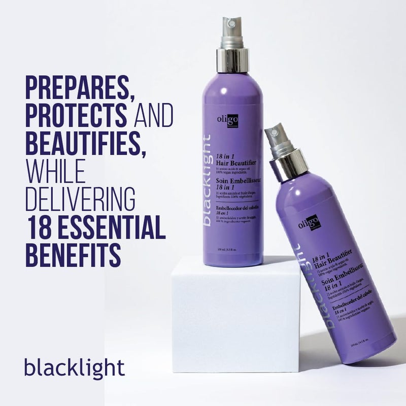 Oligo Professionnel - Blacklight 18-in-1 Hair Beautifier for blondes - Vegan - Paraben free - Anti Frizz - Heat Protectant Leave-in Conditioner - Argan Oil - Detangling Hydrating Spray - 8.5oz - Image 2