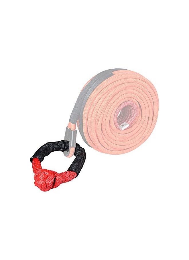 ANZIO Black Red Soft Shackle Rope Synthetic 38,000 lbs Breaking Strength- WLL 15,000 Winch Rope 3/8" 1/2" Truck KFI Ramsey UTV ATV  - Image 2