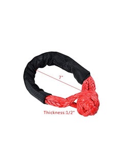 ANZIO Black Red Soft Shackle Rope Synthetic 38,000 lbs Breaking Strength- WLL 15,000 Winch Rope 3/8" 1/2" Truck KFI Ramsey UTV ATV  - Image 3