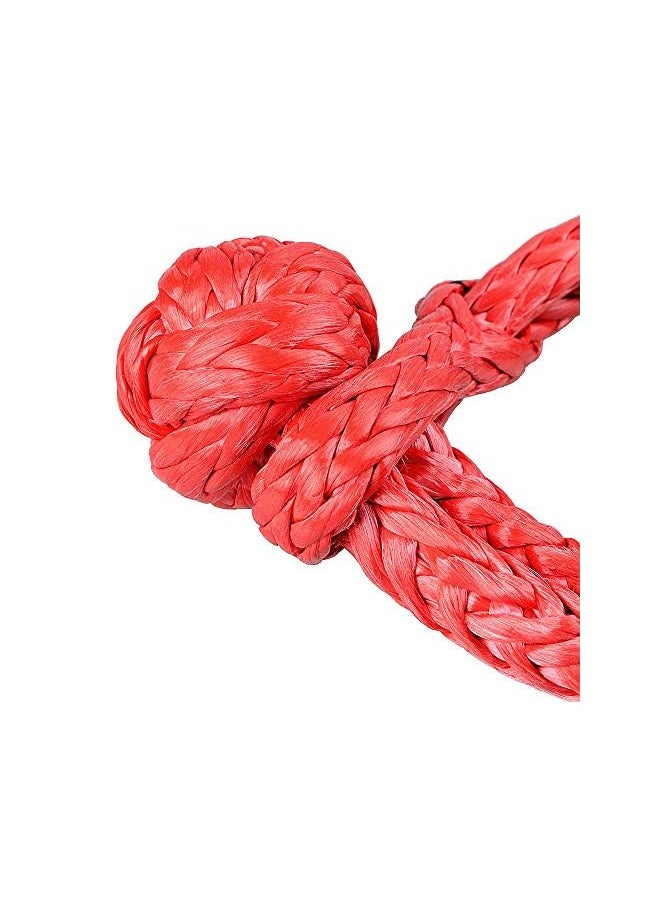ANZIO Black Red Soft Shackle Rope Synthetic 38,000 lbs Breaking Strength- WLL 15,000 Winch Rope 3/8" 1/2" Truck KFI Ramsey UTV ATV  - Image 4