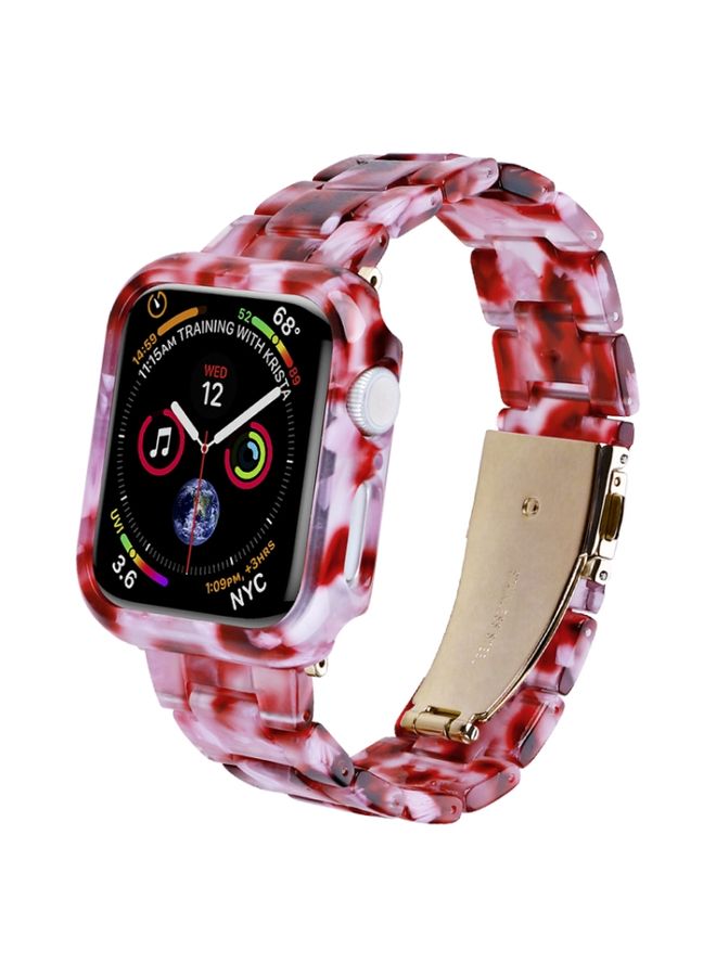 HuHa Protective Cover For Apple Watch Series 6/5/4/SE 40mm Printed Resin PC Watch Band Case Kit(Nougat Color)