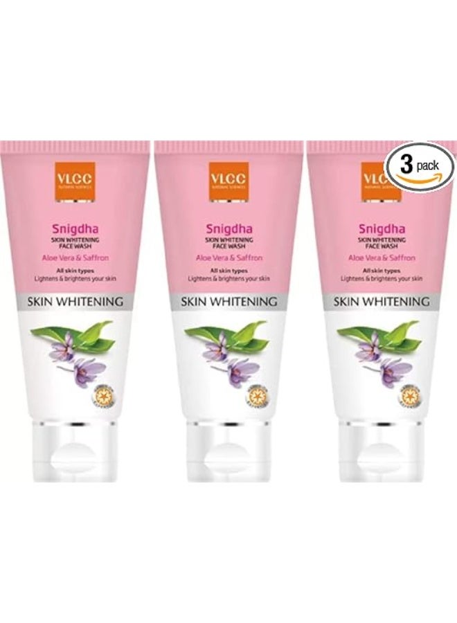 VLCC Snigdha Skin Whitening Face Wash Face Wash Pack of 3 Face Wash (300 Ml) - Image 1