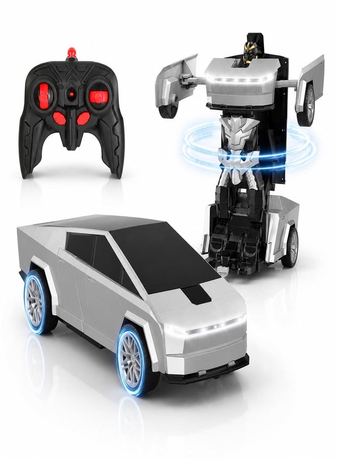 Rakay Remote Control Cyber Truck Toy for Boys, 2.4GHz RC Transform Pickup Cars Robot Toy, 1:18 Scale One-Button Deformation 360°Rotation with Lights, Gifts for Boys Age 3 4 5 6 7 8 9 10 11 12 - Image 1