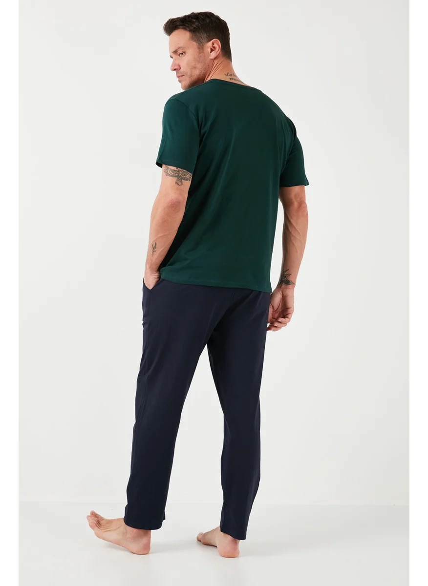 Buratti Cotton Regular Fit Short Sleeve Men's Pajama Set with Elastic Waist 6572009