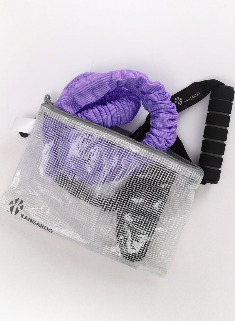 Kangaroo Single Resistance Rope – Purple, High Resistance, Pure Rubber, Polyester Coated, Fitness & Strength Training - Image 2
