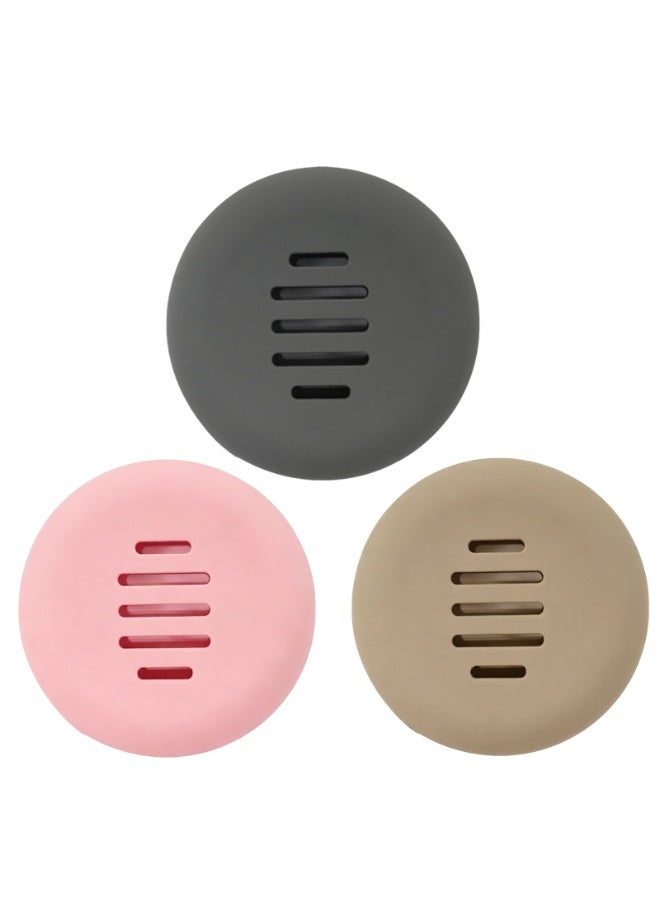 3 Pack Silicone Washable Makeup Sponge Puff Travel Storage Case, Breathable Sponge Puff Blender Holder, Portable Soft Silicone Beauty Organizer Container for Travel,  Daily Makeup