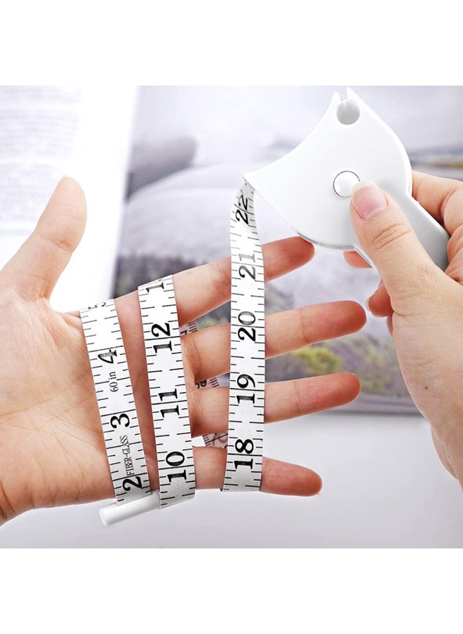 ECVV White Tape Measure Body Measuring Tape 60inch, Accurate Waist Measuring Tape for Weight Loss, Handcrafts Tailor Automatic Telescopic Body Tape  - Image 2