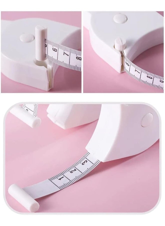 ECVV White Tape Measure Body Measuring Tape 60inch, Accurate Waist Measuring Tape for Weight Loss, Handcrafts Tailor Automatic Telescopic Body Tape  - Image 3