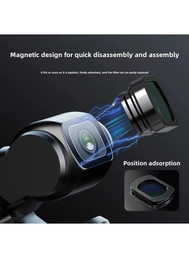 DJI Pocket3 Augmented Lens Wide Angle Filter Macro Fine CPL Polarizer ND/UV Reduction Mirror Protection Mirror-Color:Nd64-light Reduction Filter (adjustable)  - Image 4