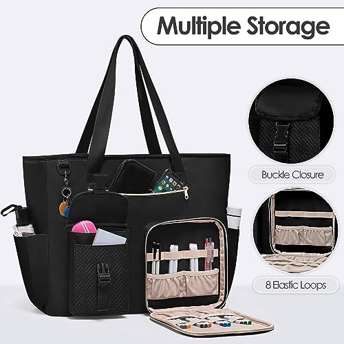 Fasrom XXL Teacher Bag for Work Women with 15.6 inches Laptop Compartment, Extra Large Utility Nurse Tote Bags to Hold Office Supplies, Work Files & More, Black (Patent Design) - Image 4