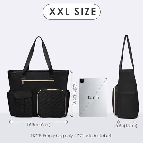 Fasrom XXL Teacher Bag for Work Women with 15.6 inches Laptop Compartment, Extra Large Utility Nurse Tote Bags to Hold Office Supplies, Work Files & More, Black (Patent Design) - Image 5