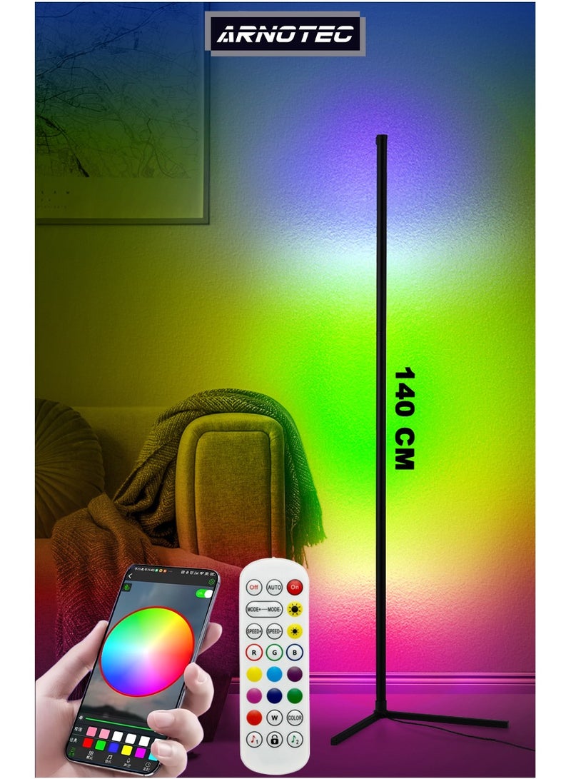 ARNOTEC 140CM RGB Corner Floor Lamp – Smart LED Ambient Light with APP & Remote Control, Music Sync, Timer, Dimmable Nordic Mood Lamp for Living Room, Bedroom, Gaming & Home Decor  - Image 1