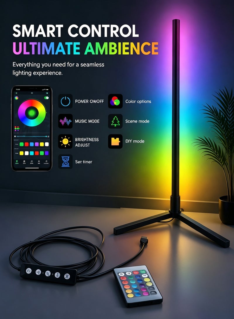 ARNOTEC غرفة المعيشة عكس الضوء الزاوية مصباح أرضي 163 سنتيمتر حامل تويا الذكية RGB LED المزاج ضوء لغرفة النوم الشمال ديكور المنزل الإضاءة الداخلية - Image 3