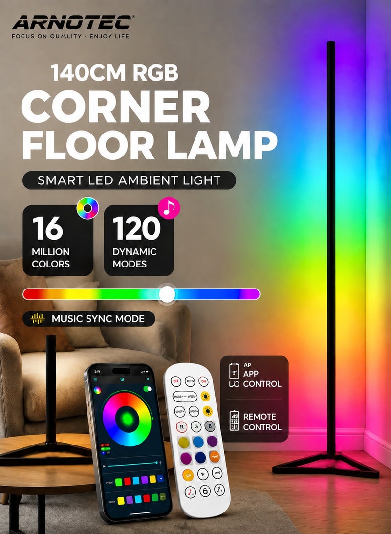 ARNOTEC غرفة المعيشة عكس الضوء الزاوية مصباح أرضي 163 سنتيمتر حامل تويا الذكية RGB LED المزاج ضوء لغرفة النوم الشمال ديكور المنزل الإضاءة الداخلية - Image 1