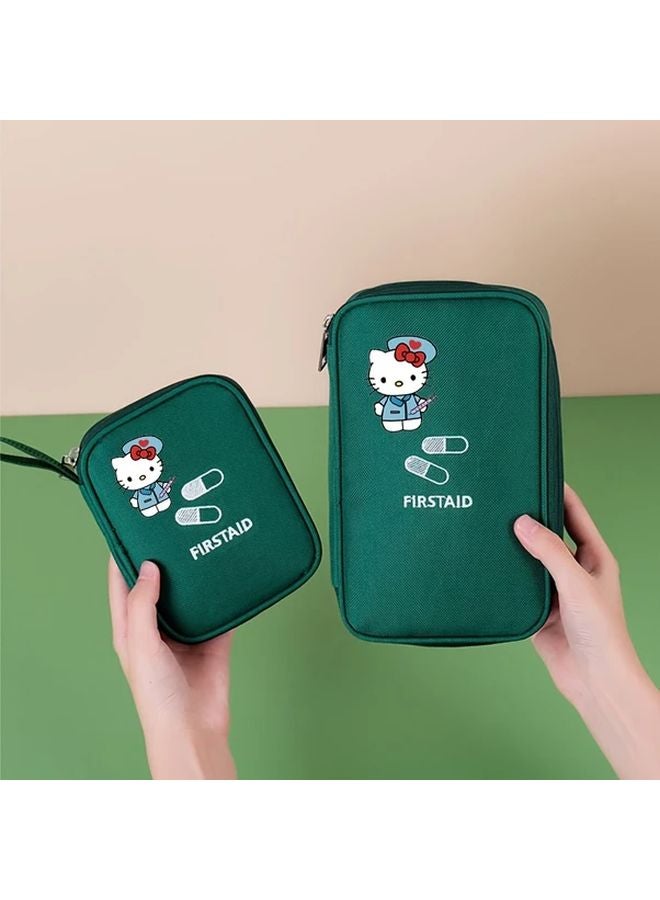Red Hello Kitty Portable First Aid Kit Travel Emergency Medical Supplies Organizer Pouch - Image 2