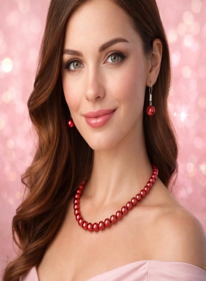 Mingle Traditional Pearl Moti Mala Set for Women | Handcrafted Pearl Necklace & Earrings. (Pink) - Image 5