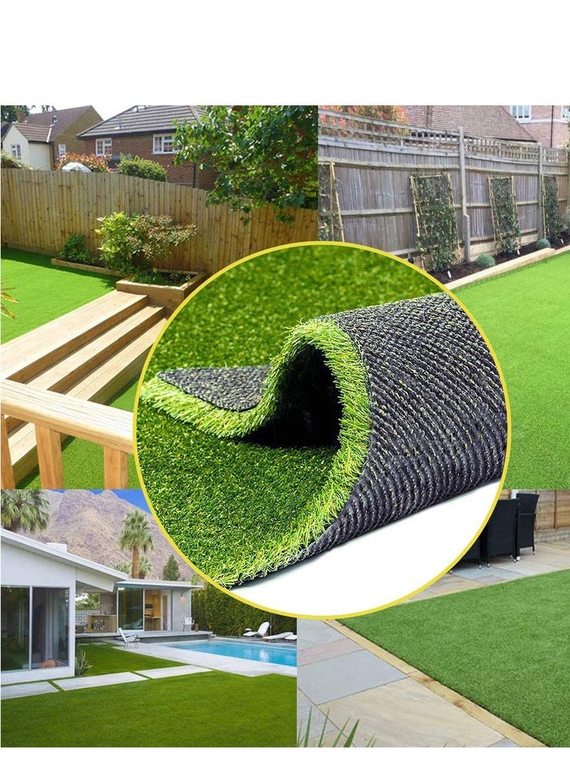 Generic FFD  Artificial Green Grass Carpet 2x6 Meter | Non-Slip Turf with Drainage Holes | Fake Grass for Walls, Floors, & Pet Areas | Foldable & Easy-Care"  - Image 1