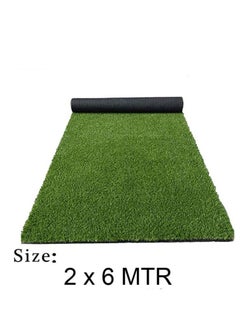 ماركة غير محددة سجادة عشب صناعي اخضر FFD 2x6 متر | عشب مانع للانزلاق مع فتحات تصريف | العشب الاصطناعي للجدران والأرضيات ومناطق الحيوانات الأليفة | قابلة للطي وسهلة العناية"  - Image 2