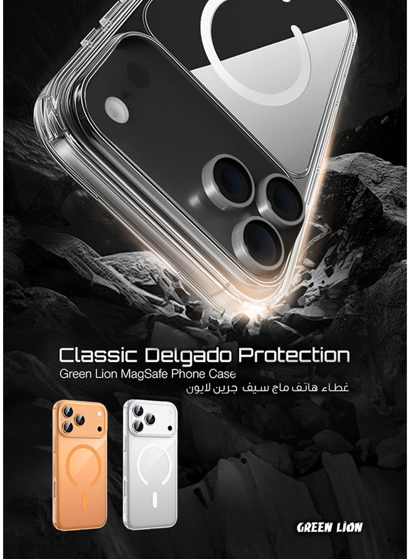 جرين ليون جراب ماج سيف ديلجادو لهاتف آيفون 17 برو ماکس مع حماية فائقة من السقوط وتوافق مع ماج سيف / حماية للكاميرا / حماية يومية - تيتانيوم برتقالي - Image 3
