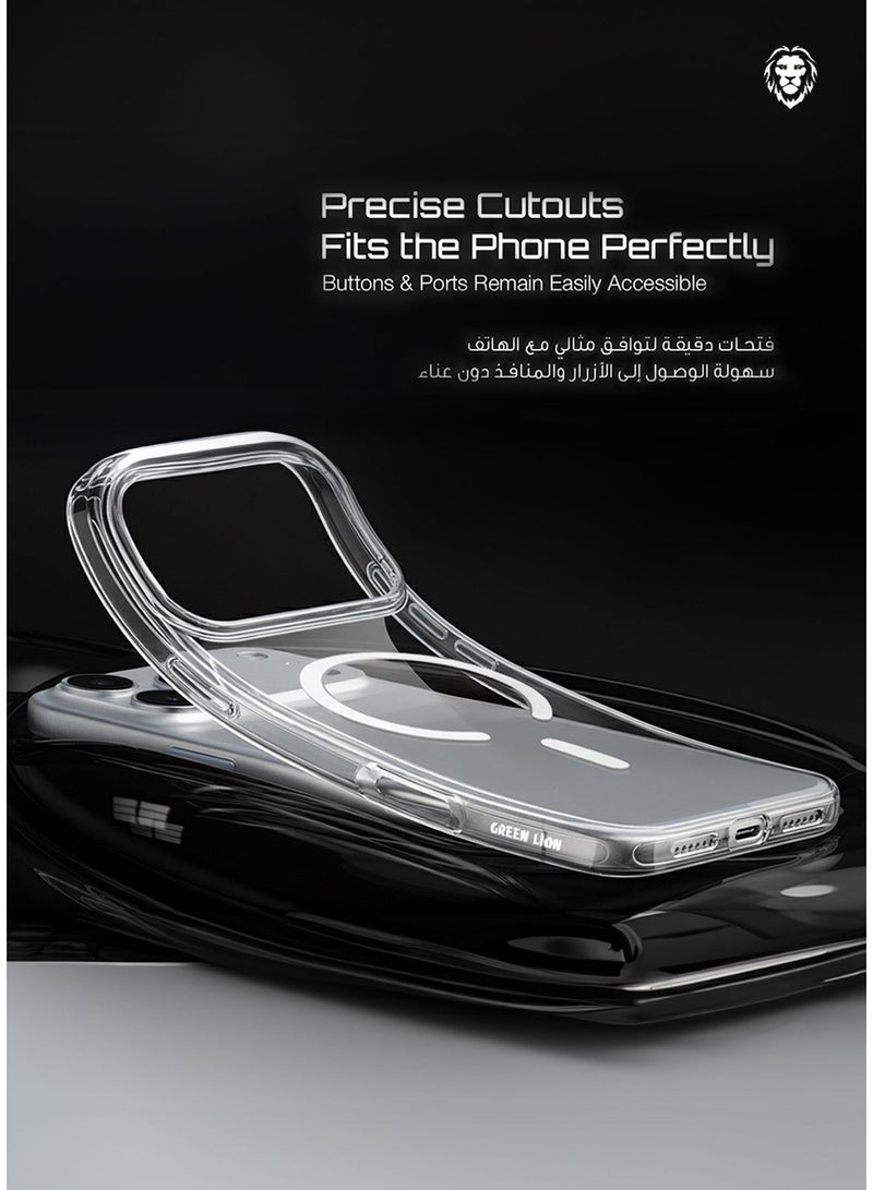 جرين ليون غطاء آيفون 17 برو ماكس ماغسيف مغناطيس قوي زر الغالق المحسن تأخير الاصفرار غطاء 17 برو ماكس حماية بمعيار عسكري مقاوم للتآكل غطاء آيفون 17 برو ماكس متوافق مع ملحقات ماغسيف - Image 4