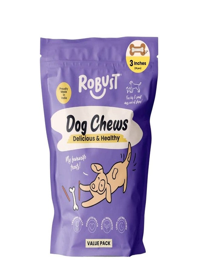Robust Long Lasting All-Natural Dog Chew Bones to Keep Your Dog Entertained - 3 Inches (25 Units) | Premium Compressed Rawhide Chews for Small, Medium & Large Dogs - Image 3