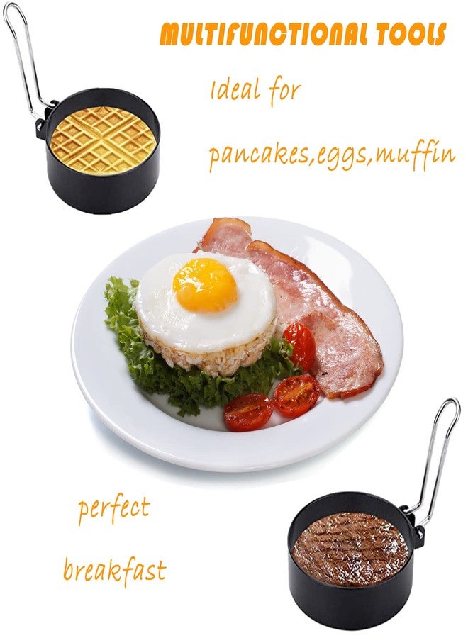 ZLMC Non-Stick Egg Ring,Stainless Steel Ring for Frying Eggs,Round Mold,Shaping Eggs,Round Fried Egg Mold Household,Cooking Tools for Breakfast（2 Pack) - Image 2