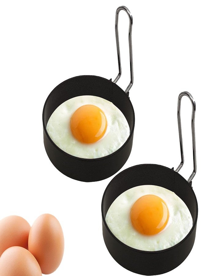 ZLMC Non-Stick Egg Ring,Stainless Steel Ring for Frying Eggs,Round Mold,Shaping Eggs,Round Fried Egg Mold Household,Cooking Tools for Breakfast（2 Pack) - Image 1