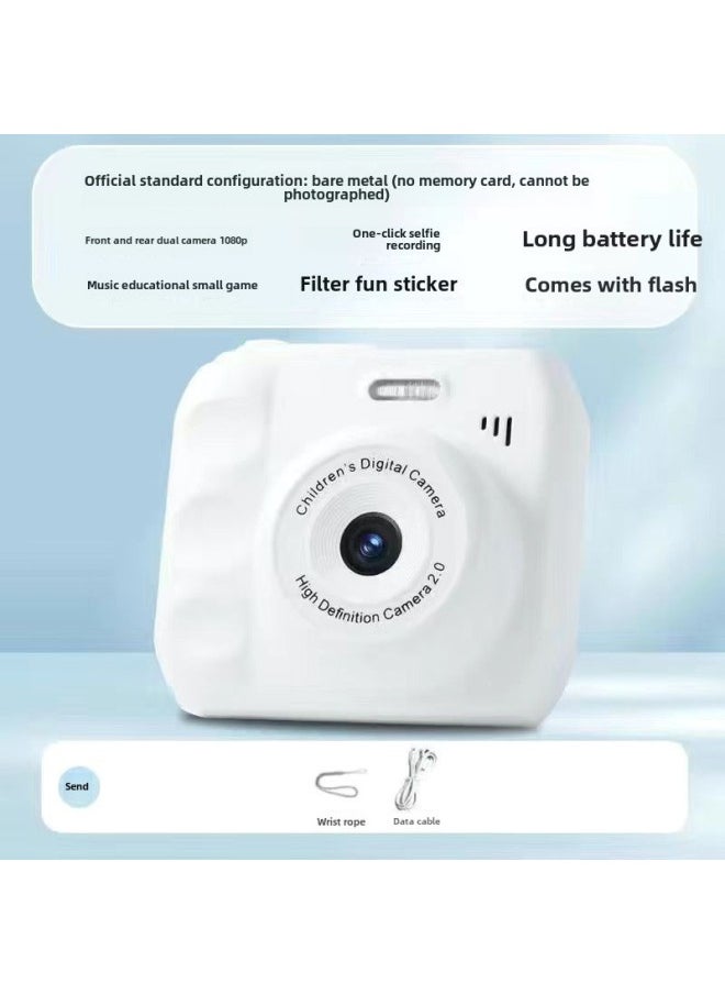 Generic - Camera HD Double Camera Cute Digital Campus Student Party Photo Camera Can Take Photos And Pass Mobile Phone Color Shooting 12-Body Color:Hd Dual Camera Moonlight White  - Bare Metal * Not Allowed - Image 1