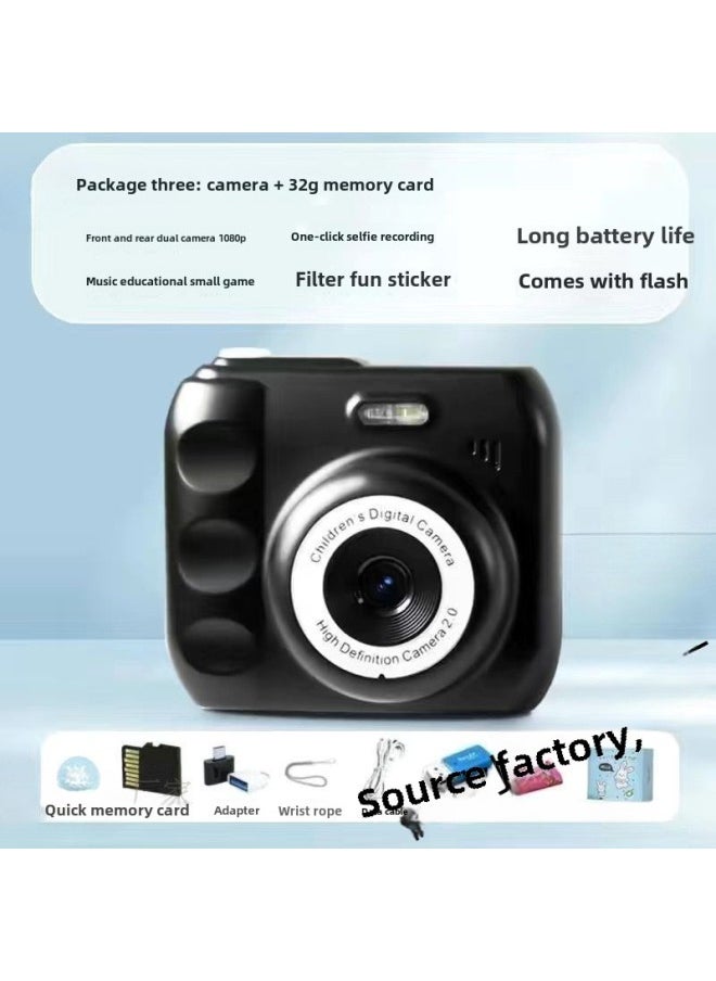 Generic - Camera HD Double Camera Cute Digital Campus Student Party Photo Camera Can Take Photos And Pass Mobile Phone Color Shooting 12-Body Color:Hd Dual Camera Moonlight White  - Bare Metal * Not Allowed - Image 1