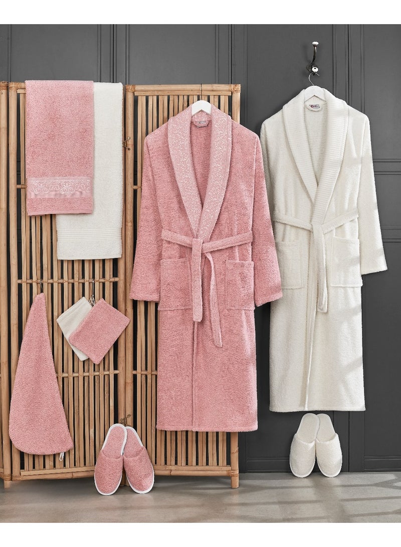 ريد روز طقم روب حمام تركي قطن100٪ عصري مكون من 11قطعة: تجربة فاخرة للراحة والأناقةبخامة قطنية عالية الجودة - Image 5