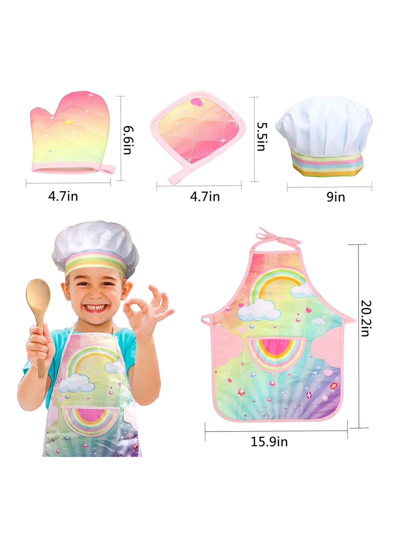 SYOSI SYOSI Cooking and Baking Set for Kids, 26 Pcs Baking Kit for Boys and Girls Kids Chef Role Play Costume Set with Apron/Hat/Cooking Mitt/Utensils/Cupcake Molds for Toddler Ages 3+ - Image 2