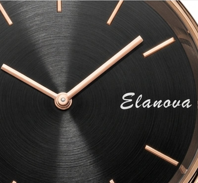 Elanova The Elanova watch is elegant with a stainless steel Milanese mesh strap and rose gold hour markers. - Image 3