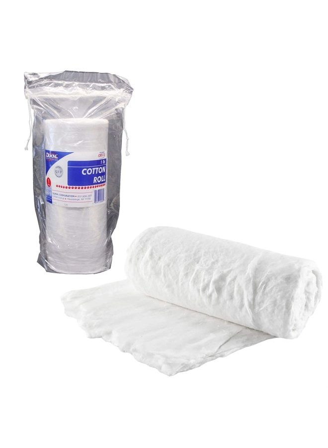 White Cotton Roll. Roll of Non-sterile Cotton for Wound Care. Soft and Absorbent, 100% Cotton. Re-sealable Drawstring polybag. White, Single use.