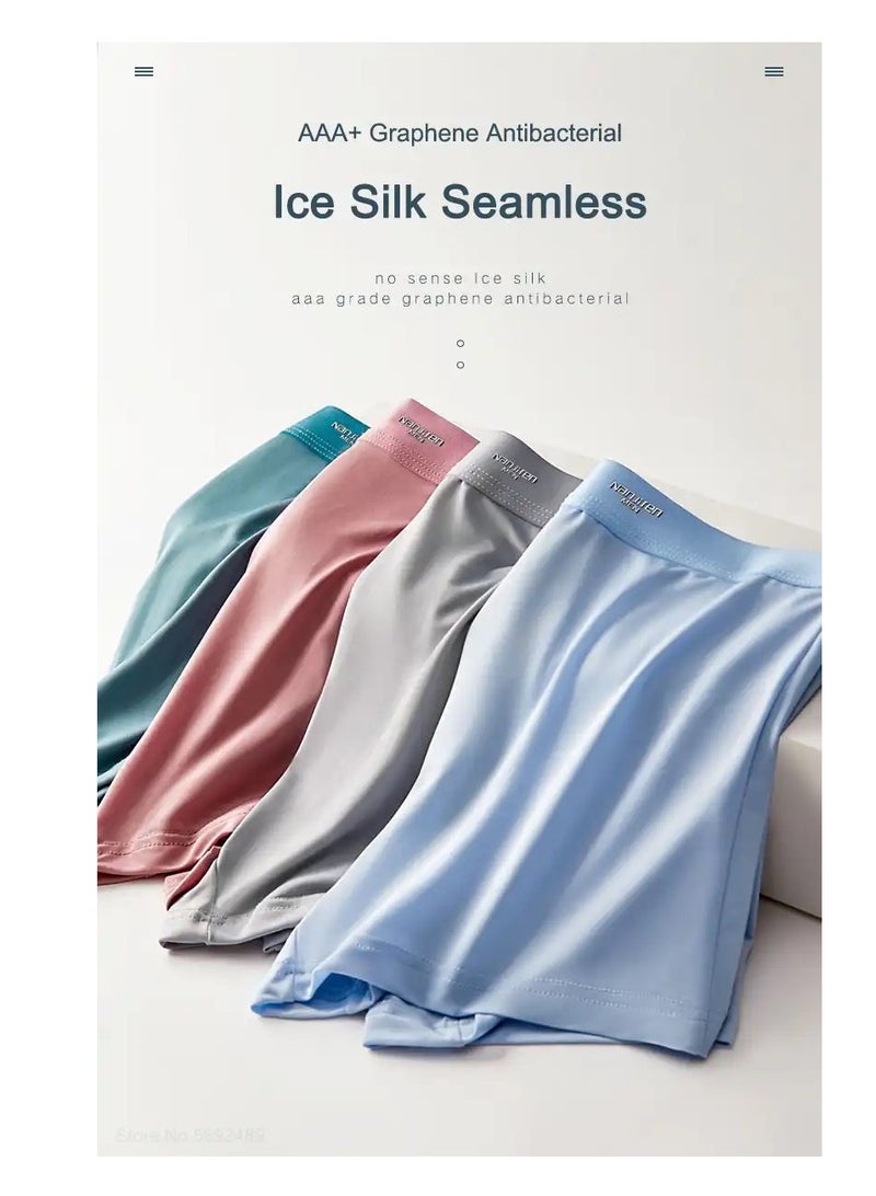 Set Of 4 Mens Boys Ice Silk Boxer Briefs  - Image 2