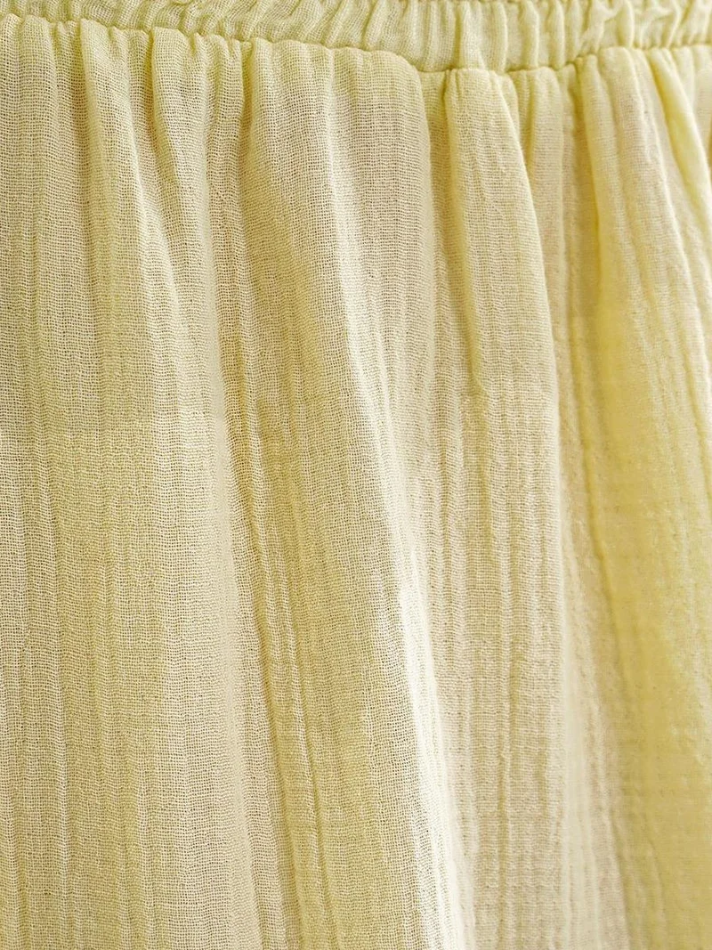 MixRay Amber Yellow Mixray Maxi Cotton Skirt for Women | Best Price UAE