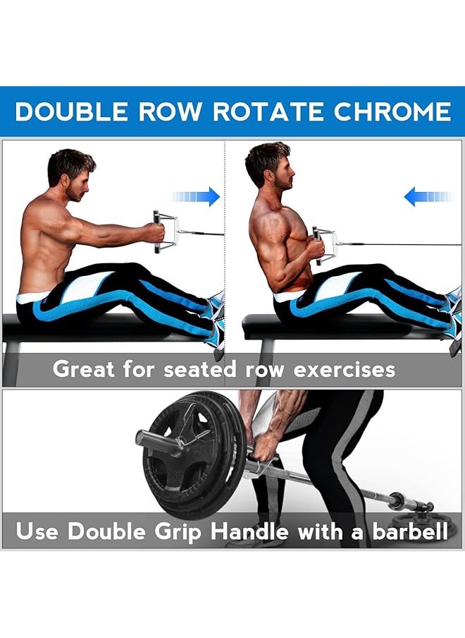 erorex - Double D Row Handle Cable Attachment - V Bar Cable Attachment With Non Slip Handle, Lat Pull Down Attachment For Weight Workout, Exercise Cable Attachment For Gym - Image 1