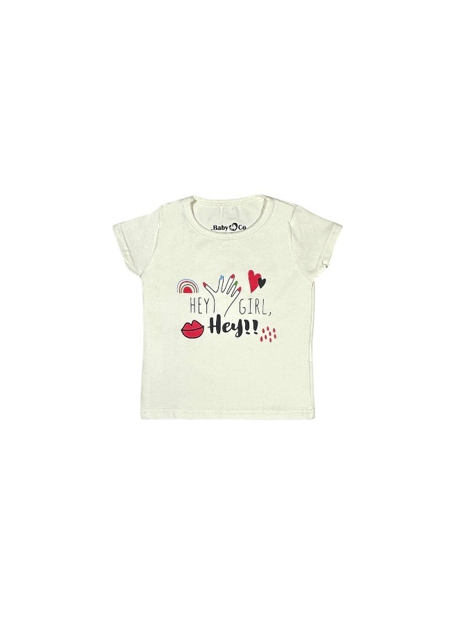 بيبي كو تي شيرت بناتي أبيض هاي جيرل - Image 1