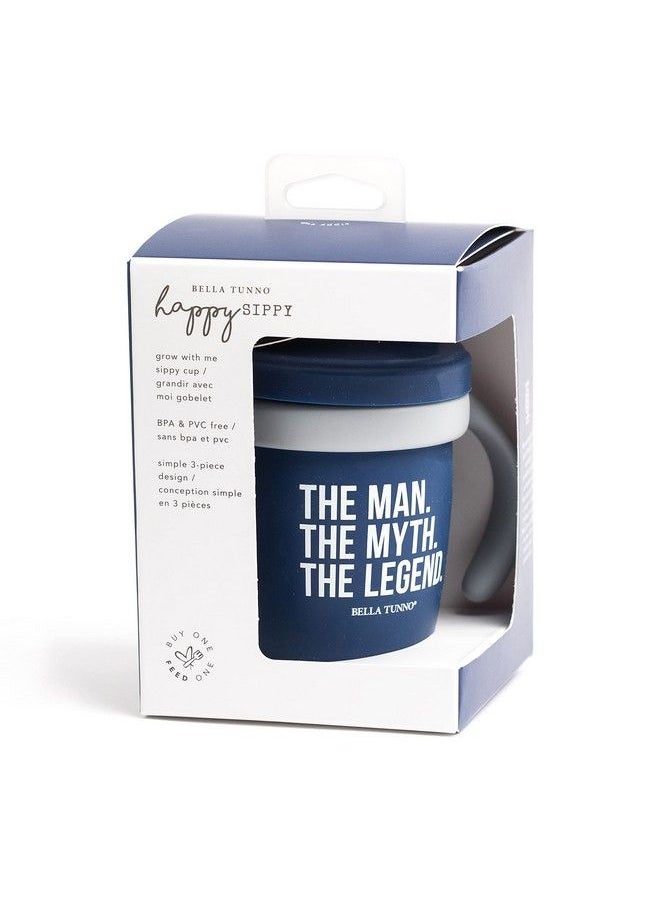 Bella Tunno - Happy Sippy Cup Transition Sippy Cups For Baby 6 Months And Older With Removable Handles And Non Toxic Bpa Free Silicone The Man The Myth The Legend 8 Oz - Image 1