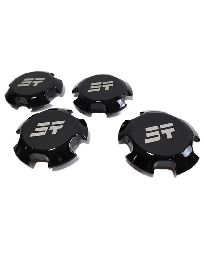 اس اف مجموعة أغطية محور العجلة السوداء SF + أغطية صواميل العجلة، ملحقات قطع غيار العجلات - مادة ABS، مقاومة للخدش، متينة، تصميم متكامل (أسود لامع) - Image 3