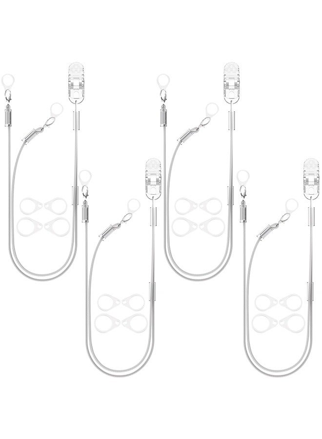 Tingoton Tingoton Set of 4 Hearing Aid Clips, Adjustable Hearing Aid Lanyard Anti-Lost BTE Clip String with 12 Pairs Silicone Loops, Hearing Protection Accessories for Adults & Kids, Binaural, Grey  - Image 1