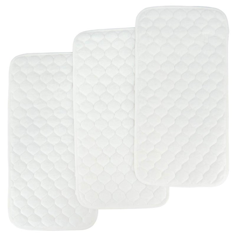 BlueSnail Quilted Thicker Waterproof Changing Pad Liners,3 Count(Snow White 13” x 27”) - Image 1