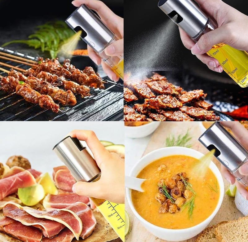 Duomama 100ml Glass Oil Sprayer with Brush & Funnel - Olive Oil Mister for Air Fryer, Salad, BBQ, Roasting - Healthy Cooking Spray Bottle - Easy Kitchen Tool for Grilling - Image 4