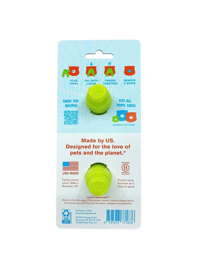 Toppl Stopper 2Pack In Granny Smith  Designed For Dog Enrichment, Accessory That Fits All Toppl Dog Toy Sizes  Makes Meal & Treat Prep Easy, Clean & Stable, Made In Usa, Recycled Plastic.